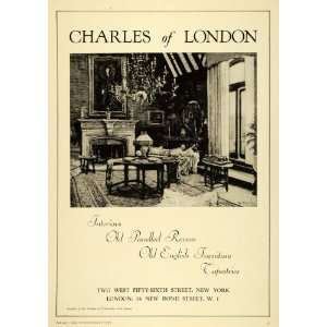  1929 Ad Charles London Walter Cox Interior Decoration Old English 