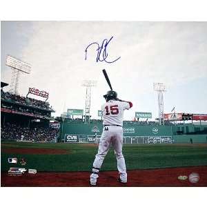 Dustin Pedroia on Deck w/ Green Monster in Background Horizontal 16x20 