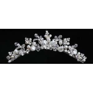 En Vogue Bridal Tiara Comb with Crystals & Pearls TC770