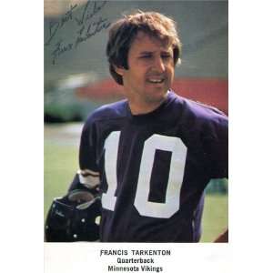 Fran Tarkenton Autographed/Hand Signed Post Card