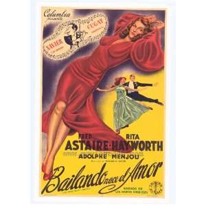   Lovelier Poster Spanish 27x40 Fred Astaire Rita Hayworth Leslie Brooks