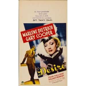 Desire Poster Movie B 27x40 Marlene Dietrich Gary Cooper John Halliday