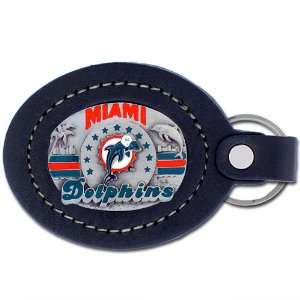  Siskiyou Miami Dolphins Leather Key Ring: Sports 