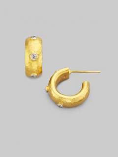 GURHAN   Diamond & 24K Yellow Gold Hoop Earrings/½