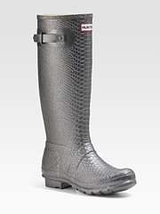 Saks Fifth Avenue   Snake Embossed Rubber Rain Boots customer reviews 