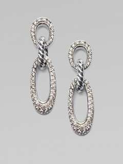 David Yurman   Diamond Encrusted Ellipse Earrings