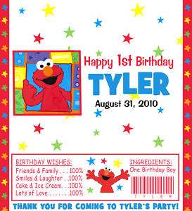 ELMO 1ST BIRTHDAY CANDY WRAPPERS / PARTY FAVORS  