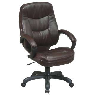 Deluxe Leather Executive Office Chair W/Pillow Top Seat  