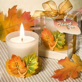 25 Fall Autumn Leaf Design Candle Holder Favors $5off EA ADDT ITEM 