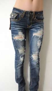 Ripped Destroyed Stretchy Womens Skinny Pencil Jeans 1  