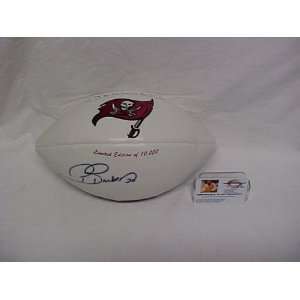 Ronde Barber Full Size Autographed Tampa Bay Buccaneers Football w 