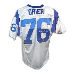 Rosey Grier Autographed Los Angeles Rams White Throwback Jersey