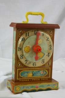 Vintage Fisher Price Music Box Tick Tock Teaching Clock  
