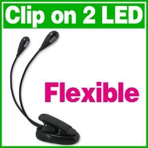 Mighty Bright Double Flex 2 LED Clip on Light Black New  