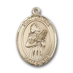  12K Gold Filled St. Agatha Medal Jewelry