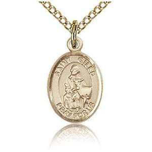  Gold Filled 1/2in St Giles Charm & 18in Chain Jewelry