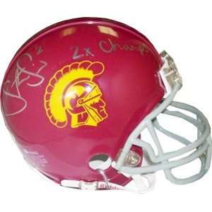 Steve Smith signed USC Trojans Replica Mini Helmet 2x Champs