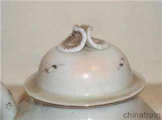 Vintage Japanese 11 Piece Tea Pot Set Hand Painted Stork Ducks Song 