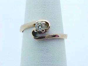 14k Pink Rose Gold Diamond Engagement Ring size 5.75  