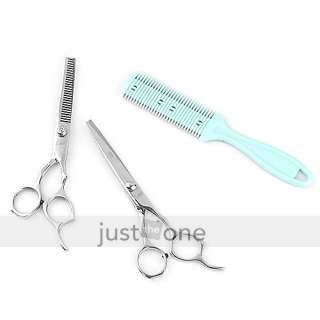 Professional Stainless Hair Cutting Thinning Scissors Comb Tool 3in1 