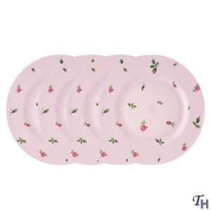   New Country Roses Casual Salad Plates Set of 4   PINK