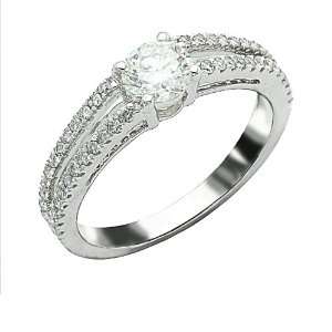  Diamonds Wedding Band with a 0.57 Carat Round Brilliant Cut F Color 