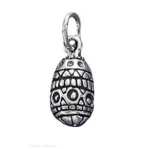  Sterling Silver Domed Faberge Egg Charm Jewelry
