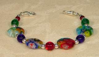 Red Blue Green Beaded Medical ID Replacement Bracelet 1  