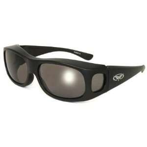  Black Frame Fit Over Glasses Sunglasses with Smoked Lenses 