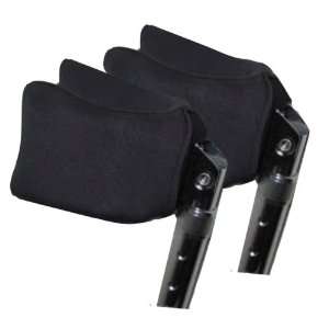Crutcheze Forearm Crutch Pads, Covers for Arm Cuffs (Pr), Black/Grey 