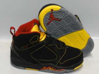 Nike Jordan Sixty Plus Black Citrus Shoes Toddlers Size 3.5  