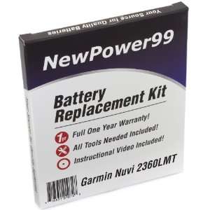  Garmin Nuvi 2360LMT Battery Replacement Kit with 