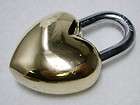   Polished Brass & Steel Heart Shape LOVE Lock~Pat Pend~No key~427 grams