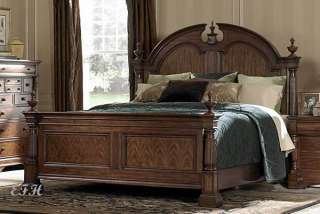 NEW ENGLISH MANOR MAHOGANY WOOD QUEEN OR KING SIZE BED  