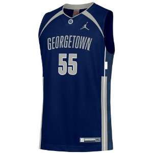  Nike Jordan Georgetown Hoyas #55 Navy Blue Twilled Basketball 