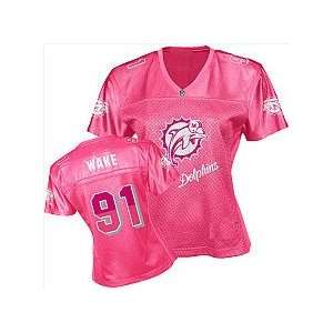 Women NFL Jerseys Miami Dolphins #91 Cameron Wake Pink Football Jersey 