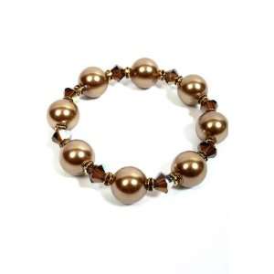  Glass Pearl and Crystal Stretchable Bracelet Everything 
