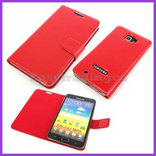 Red High Quality Leather Case Samsung Galaxy Note i9220 GT N7000 Book 