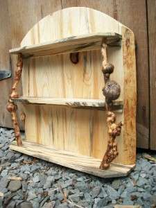 Hanging Spice cabinet shelf:Rustic Blue Pine Burl wood  