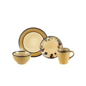  Gourmet Basics by Mikasa Belmont Round Gold Bubbles 