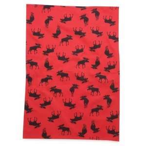  Hatley Moose on Red Tea Towel
