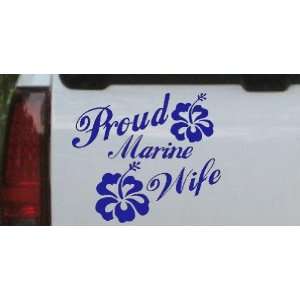 Proud Marine Wife Hibiscus Flowers Military Car Window Wall Laptop 
