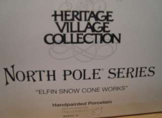 Dept 56 North Pole Series ELFIN SNOW CONE WORKS Ret MIB  