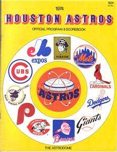 1974 Houston Astros Unscored Baseball Program vs Expos  
