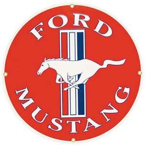    Ford Mustang Porcelain Sign with Horse & Bar Logo