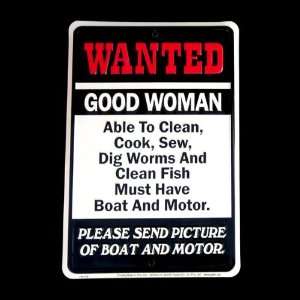 Wanted Good Woman Tin Sign Metal Bar Wall Plaque:  Home 