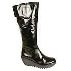 FLY LONDON YULE BLACK PATENT LEATHER BOOTS NEW 7 40