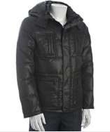 Kenneth Cole New York black quilted zip front hooded down coat style 