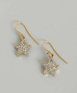Danielle Stevens gold and crystal star earrings   
