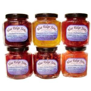 Blue Ridge Jams Conserves Variety Pack, Set of 6 (10 oz Jars)  